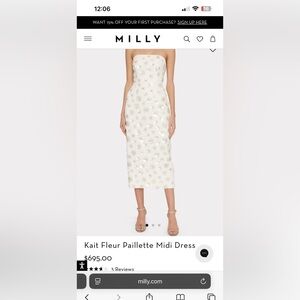 Milly white sequin midi dress